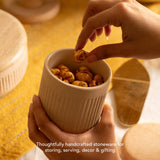 Classic Beige Ceramic Jar - Small