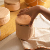 Classic Beige Ceramic Jar- Large