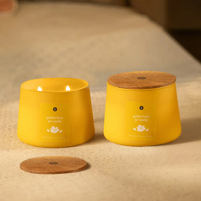 Golden Hour Jar Candle- Magnolia Petal Set of 2