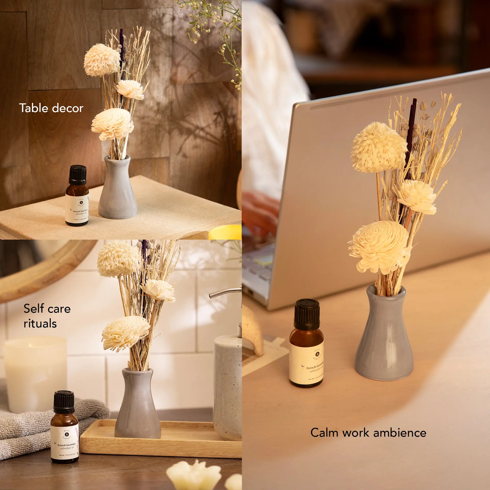 Breathe & Bloom Vase & Diffuser Set - French Lavender