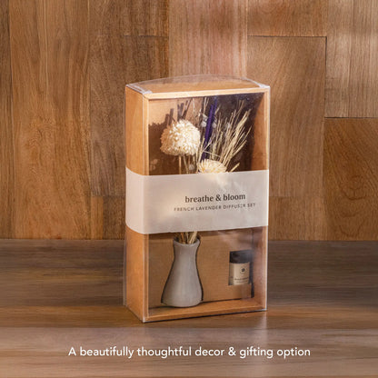 breathe & bloom vase and diffuser set - french lavender