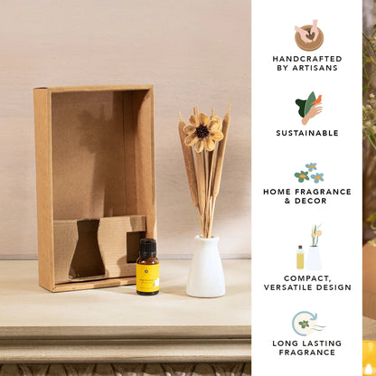 breathe & bloom vase and diffuser set - magnolia petal