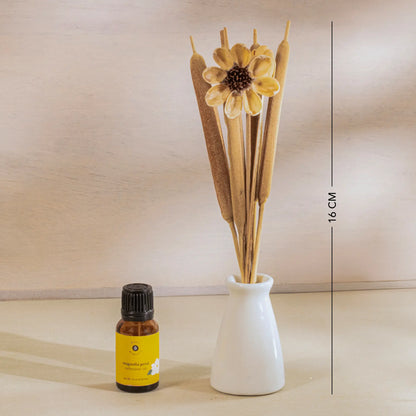 breathe & bloom vase and diffuser set - magnolia petal