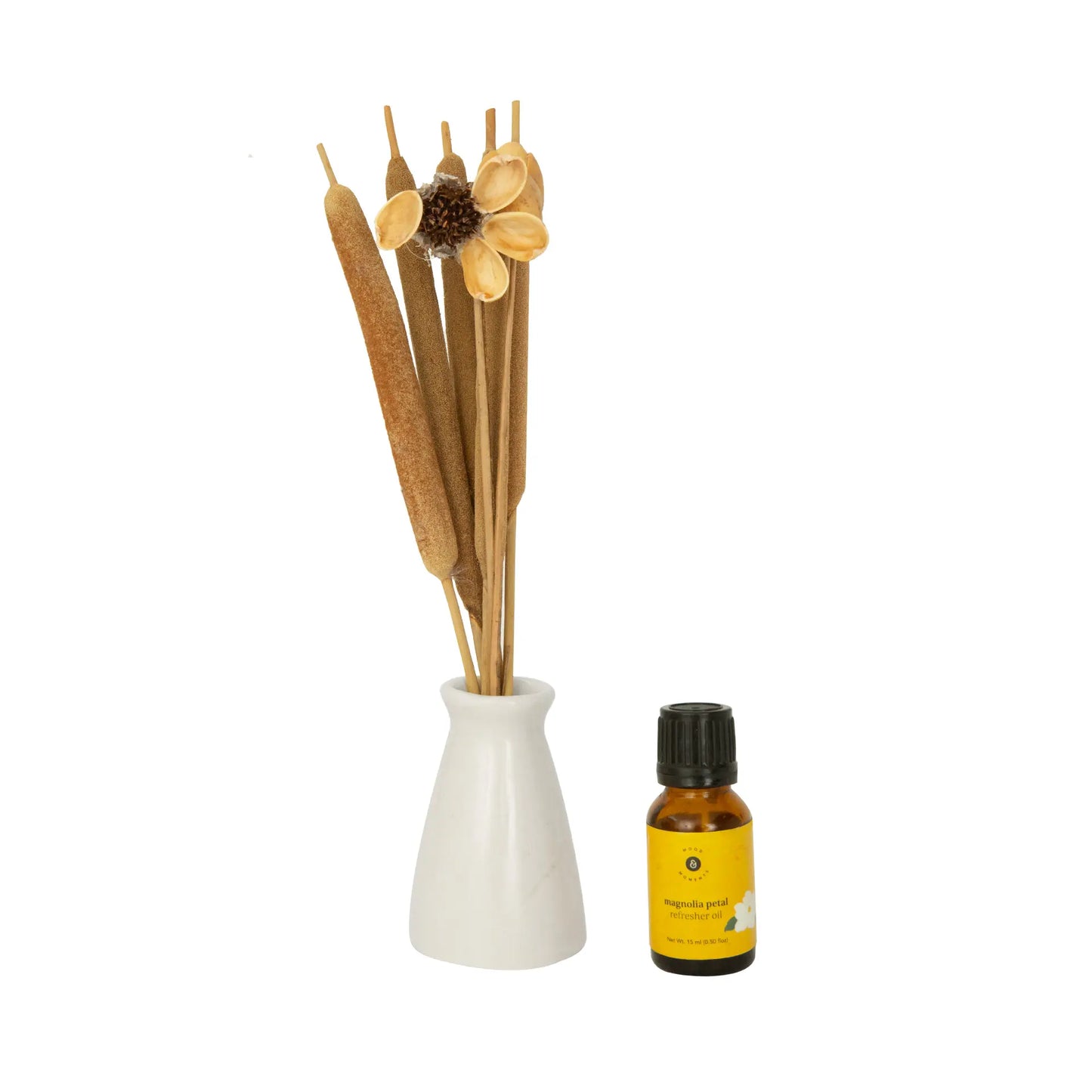 breathe & bloom vase and diffuser set - magnolia petal