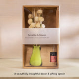 breathe & bloom vase & diffuser set - wild rose & yuzu