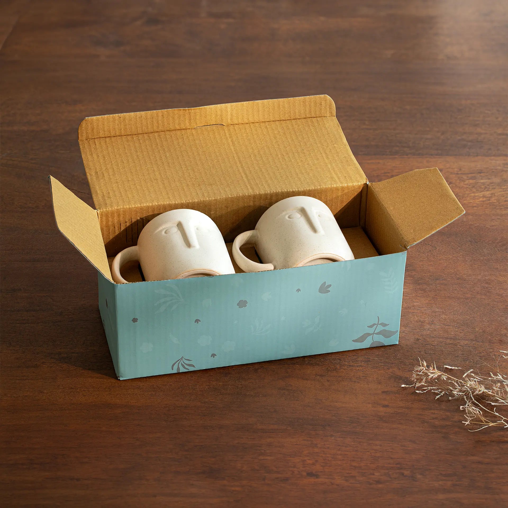 Moai ceramic coffee mug set of 2