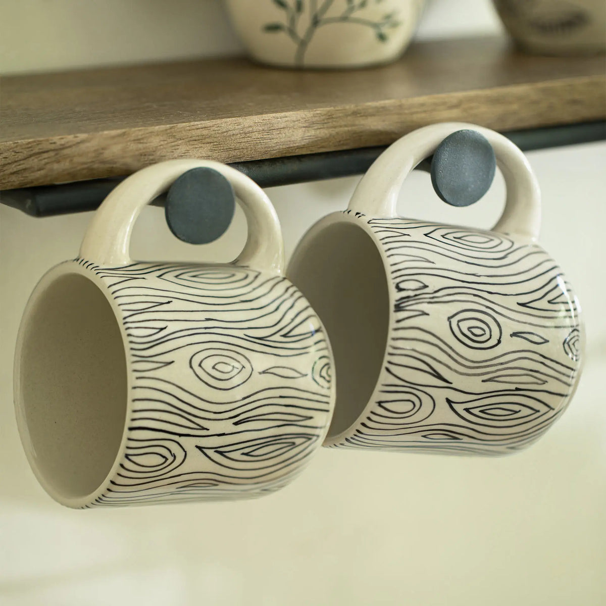Livada Black Ceramic Mug Set of 2