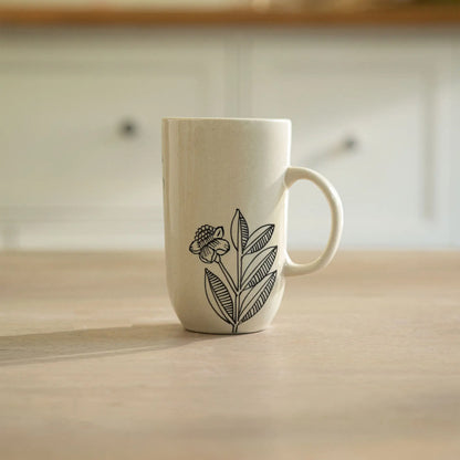 Livada Black Ceramic Painted Tall Mug