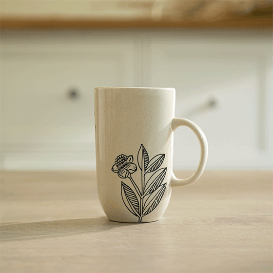 Livada Black Ceramic Painted Tall Mug
