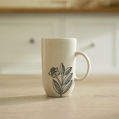 Livada Black Ceramic Painted Tall Mug