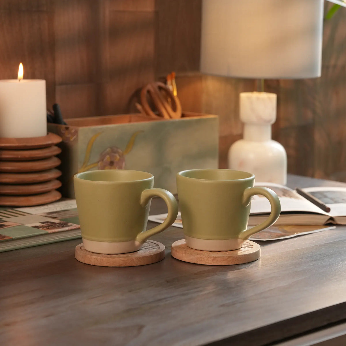 Matcha Ceramic Mug Set of 2