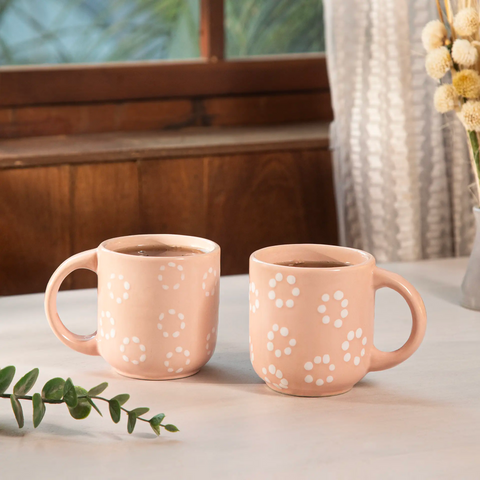 Pink Pastel Ceramic Mug Set of 2