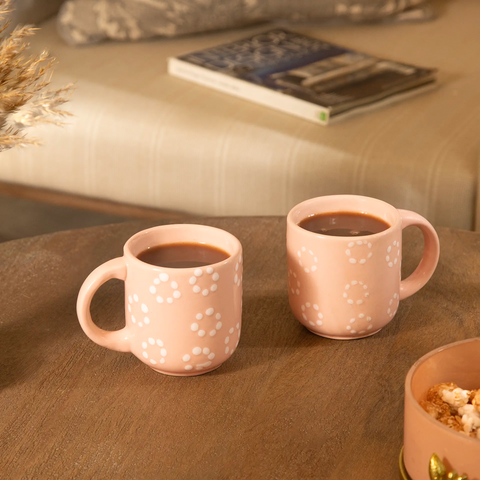 Pink Pastel Ceramic Mug Set of 2