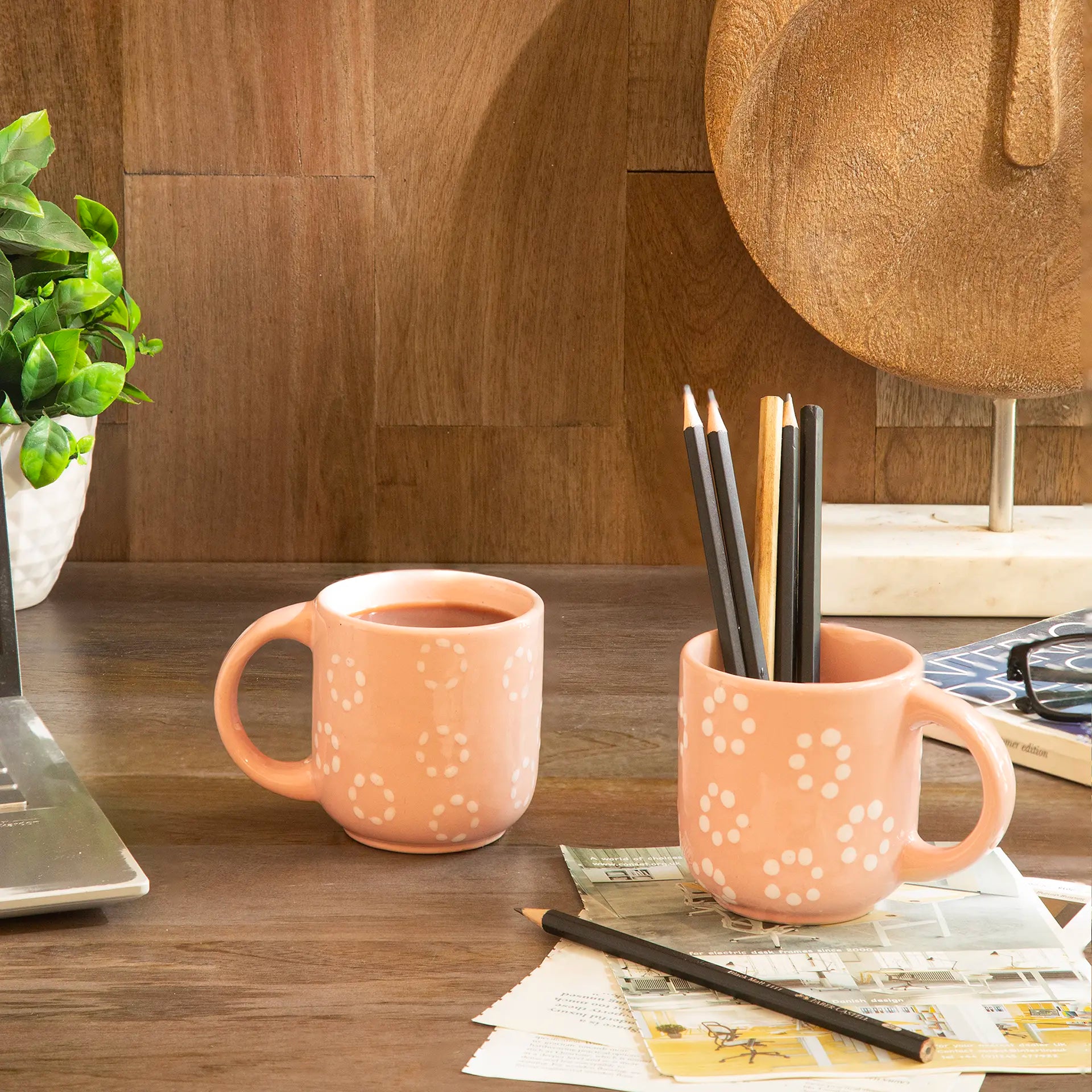 Pink Pastel Ceramic Mug Set of 2