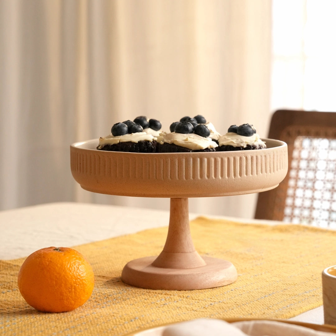 Classic Beige Ceramic Cake Stand