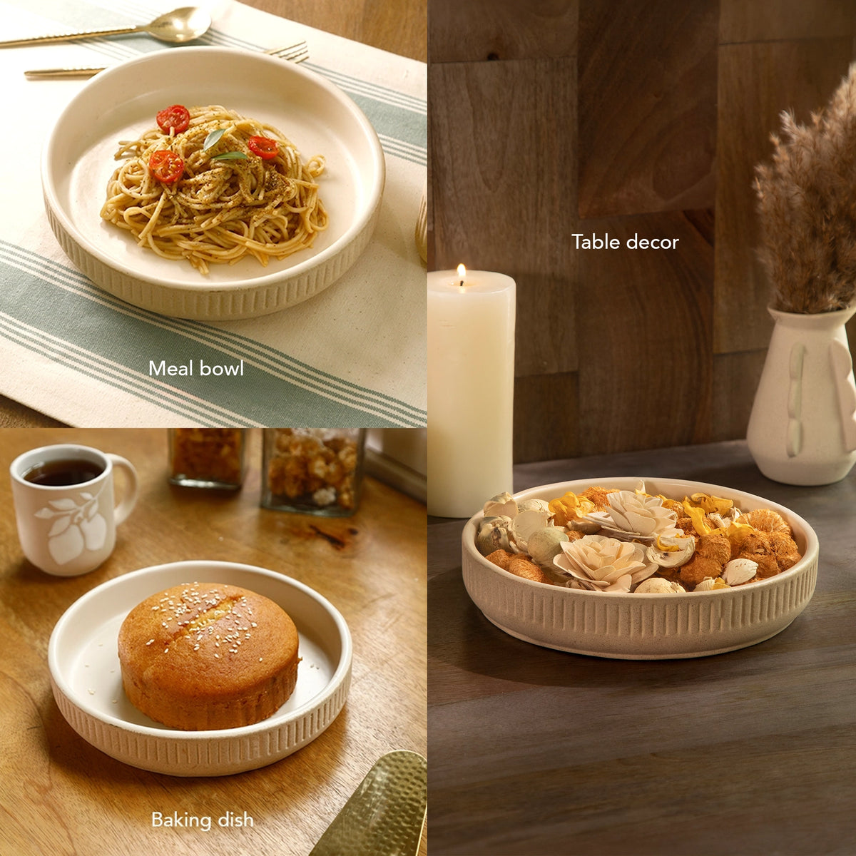 Classic Beige Ceramic Appetizer Plate