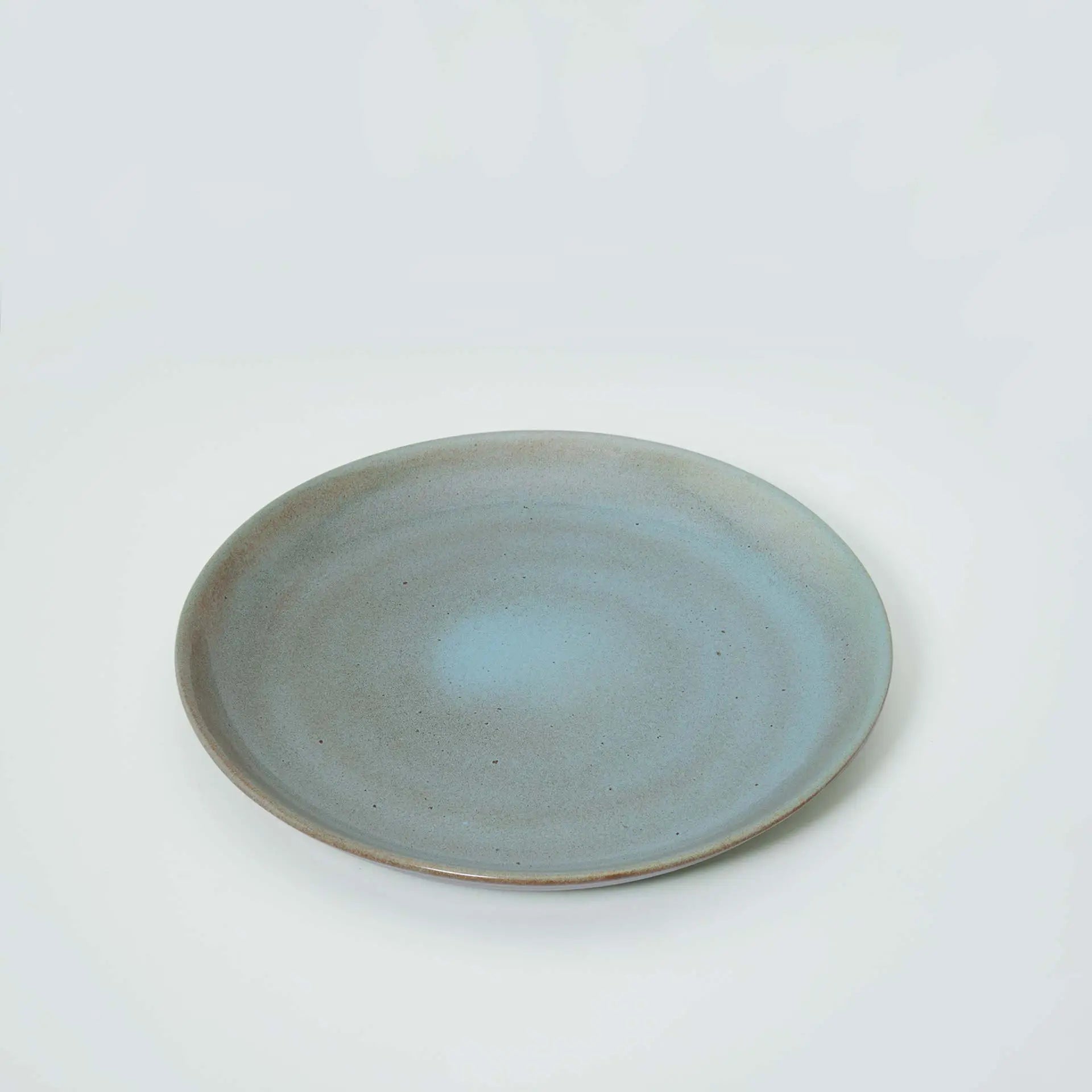 aqua rustic ceramic dinner plate