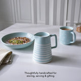 Blue stripes ceramic jug - small