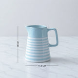 Blue stripes ceramic jug - small