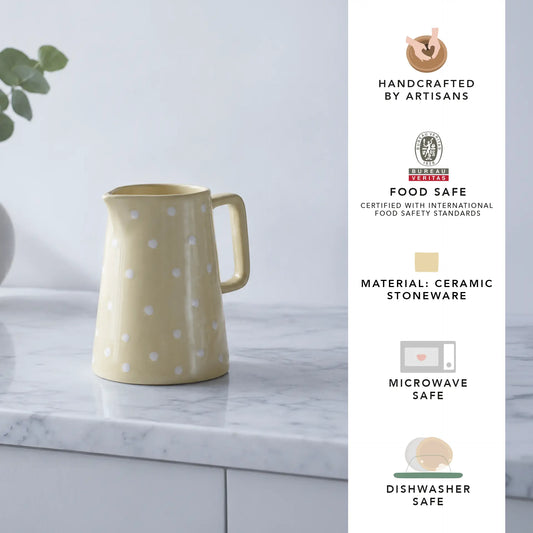 Ceramic Jug Small Polka Dots Lemon