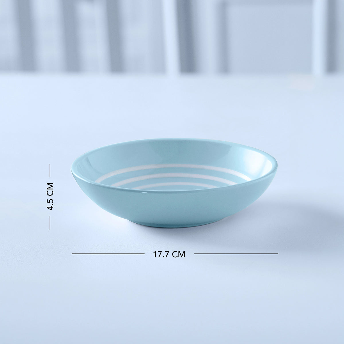 Ceramic Cereal Bowl Stripes Blue
