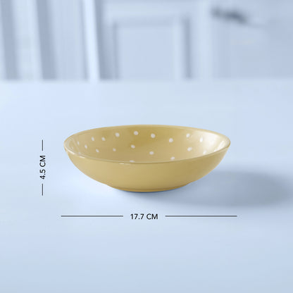 Ceramic Cereal Bowl Polka Dots Lemon