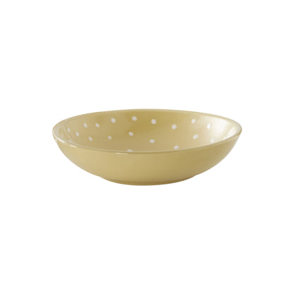 Ceramic Cereal Bowl Polka Dots Lemon