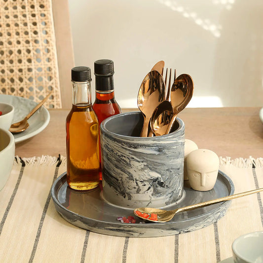 Carbon Cutlery Holder With Spoon Rest