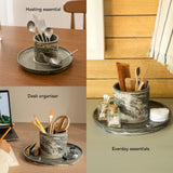 Carbon Cutlery Holder With Spoon Rest