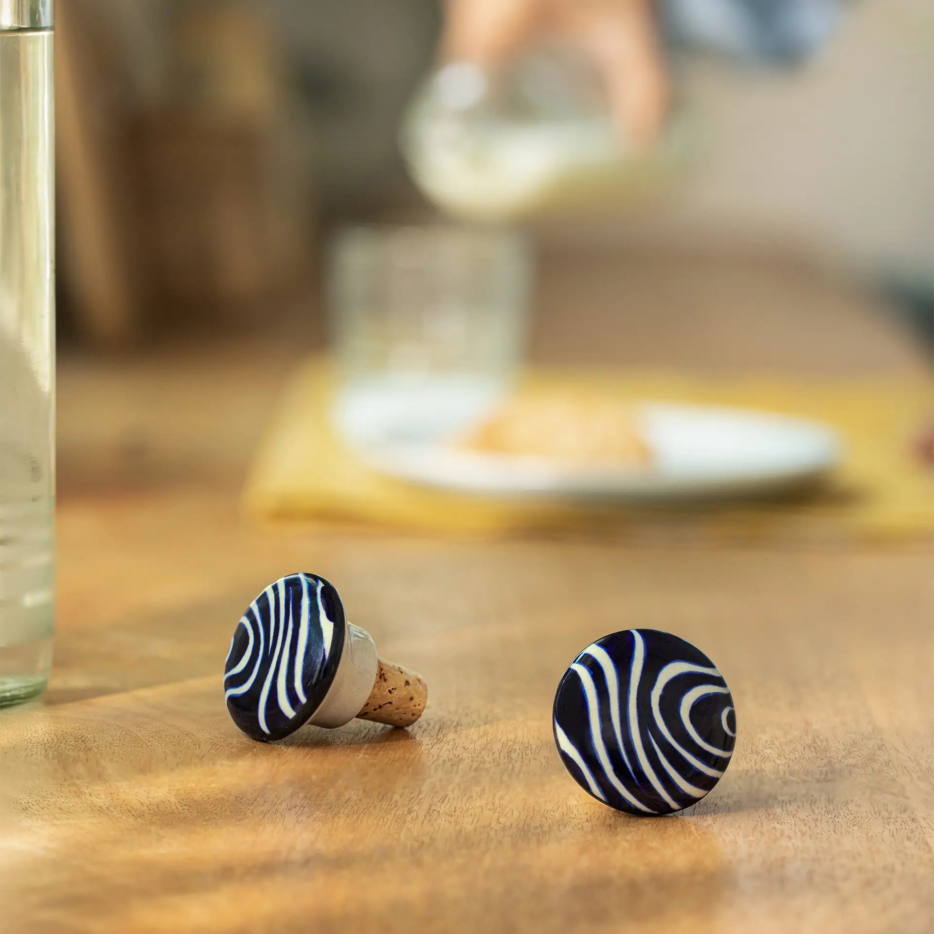 Melani Ceramic Round Bottle Stopper Set of 2