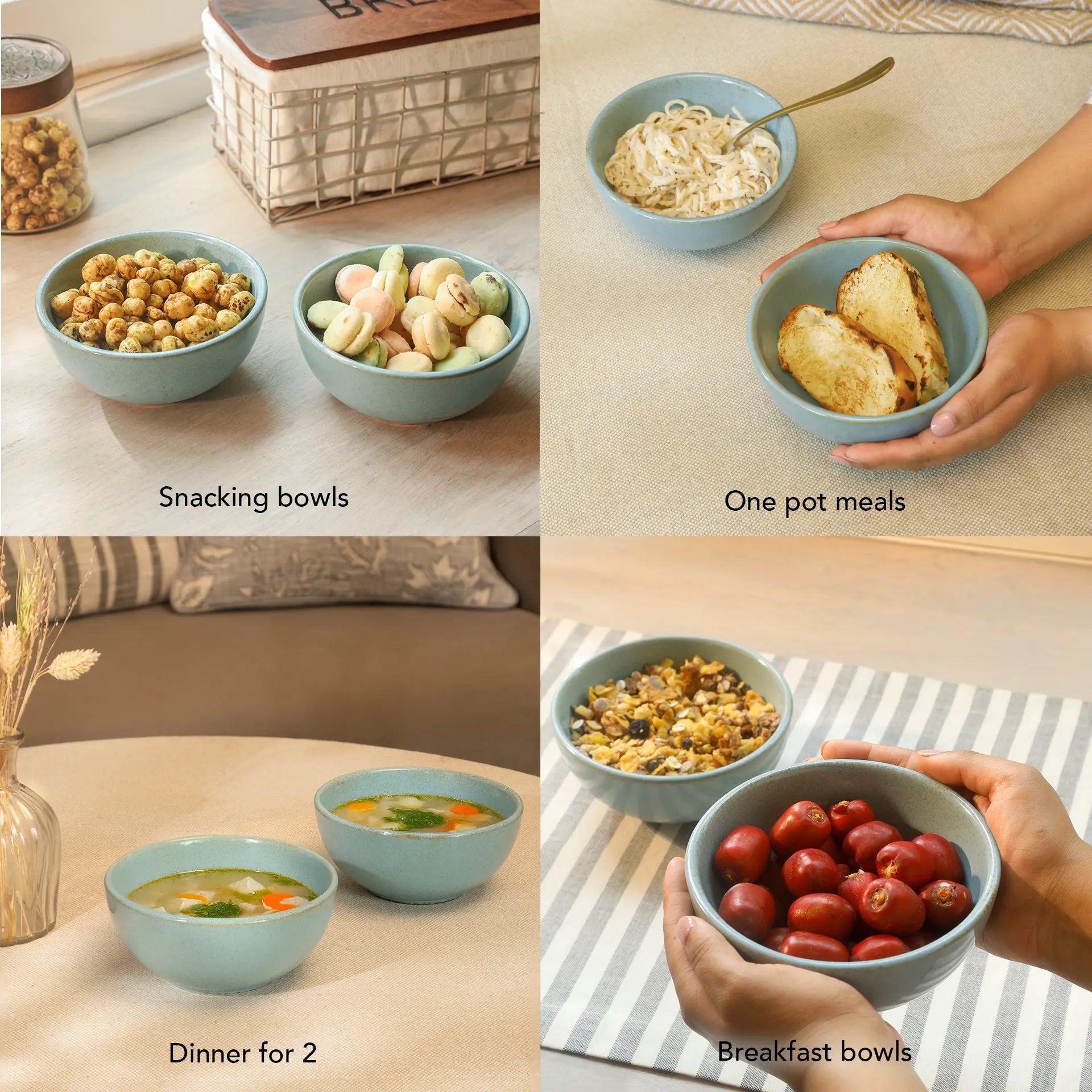 Aqua Rustic Bowl Set of 2