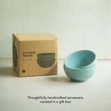 Aqua rustic bowl set of 2