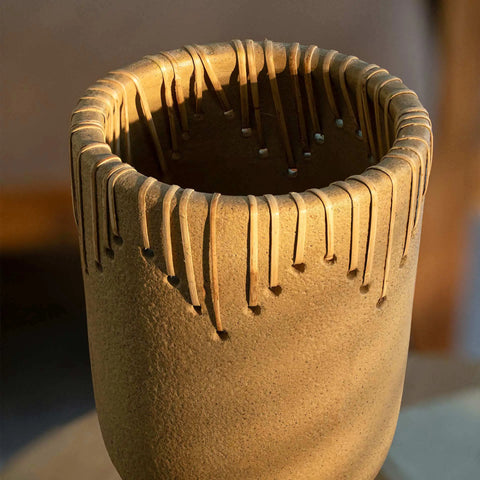Niraan Terracotta Vase with Cane