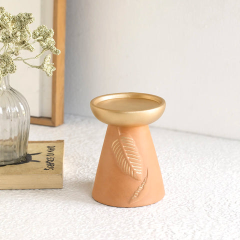 Frangipani terracotta candle holder - short