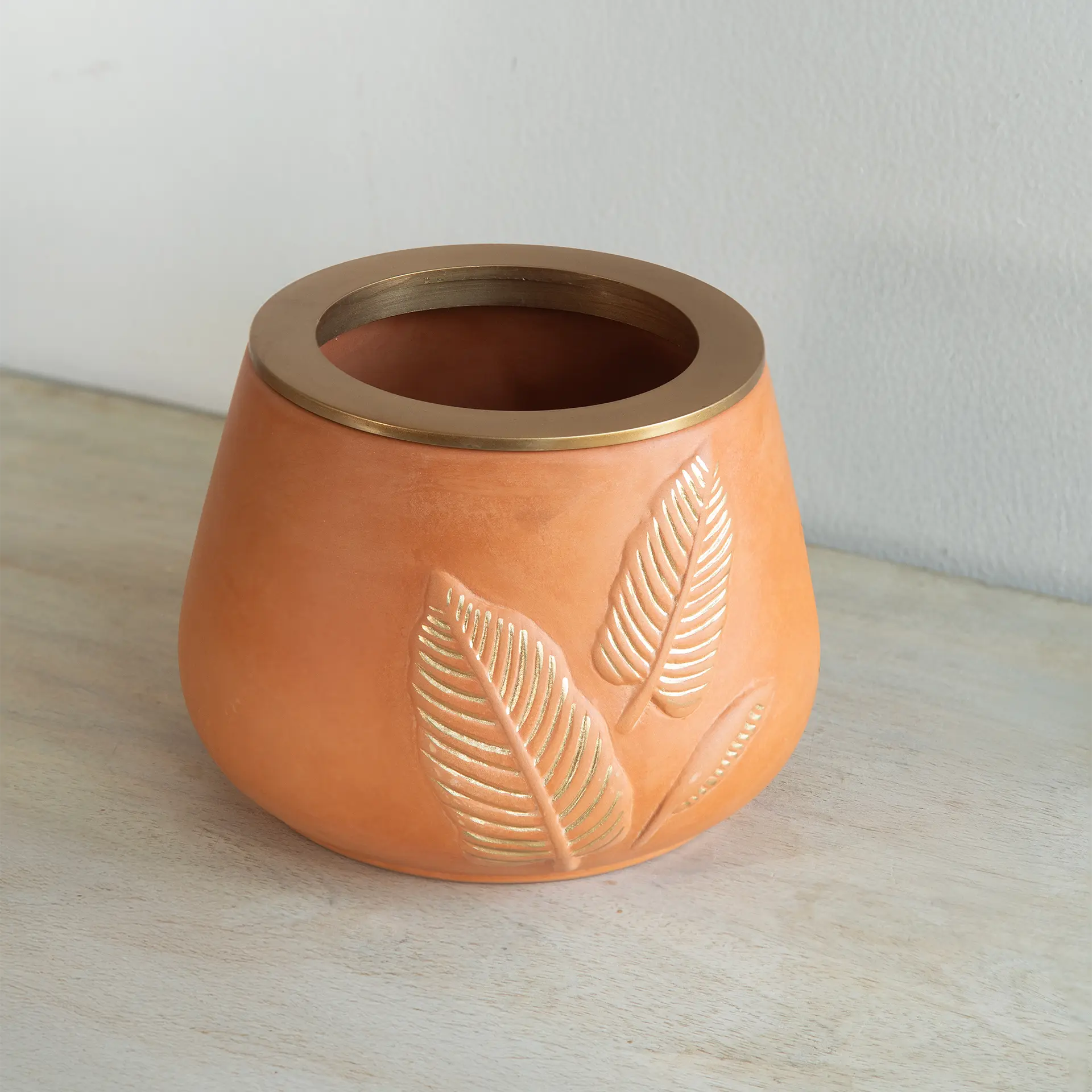 Frangipani terracotta vase- large