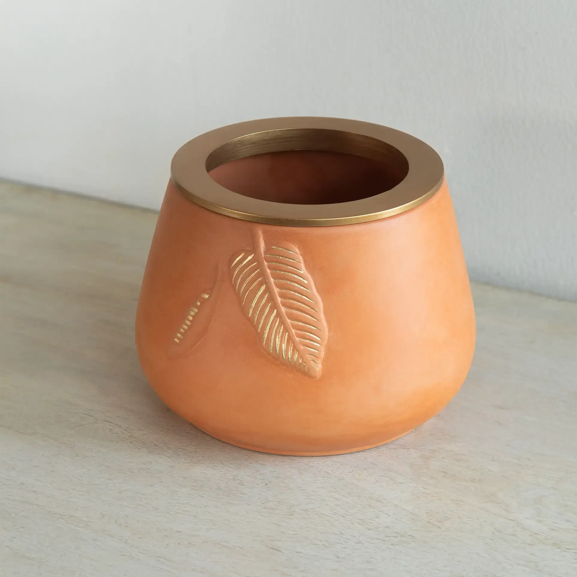 Frangipani terracotta vase- large