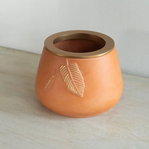 Frangipani terracotta vase- large