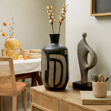 In spring terracotta vase black