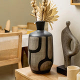In spring terracotta vase black