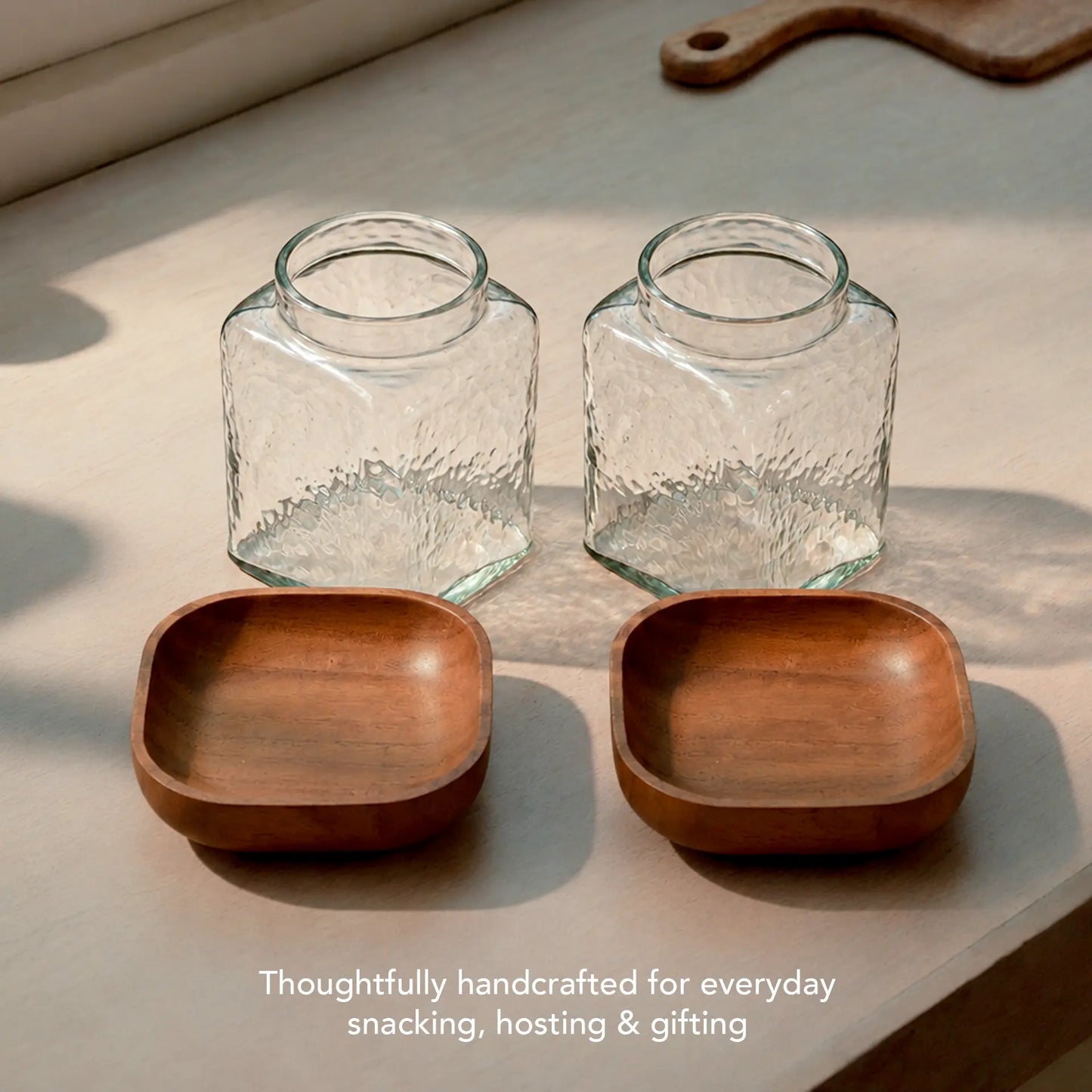 Square Glass Store & Serve Jar - Large Set of 2