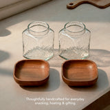 Square Glass Store & Serve Jar - Large Set of 2