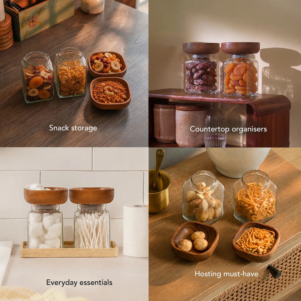 Square Glass Store & Serve Jar - Small Set of 2
