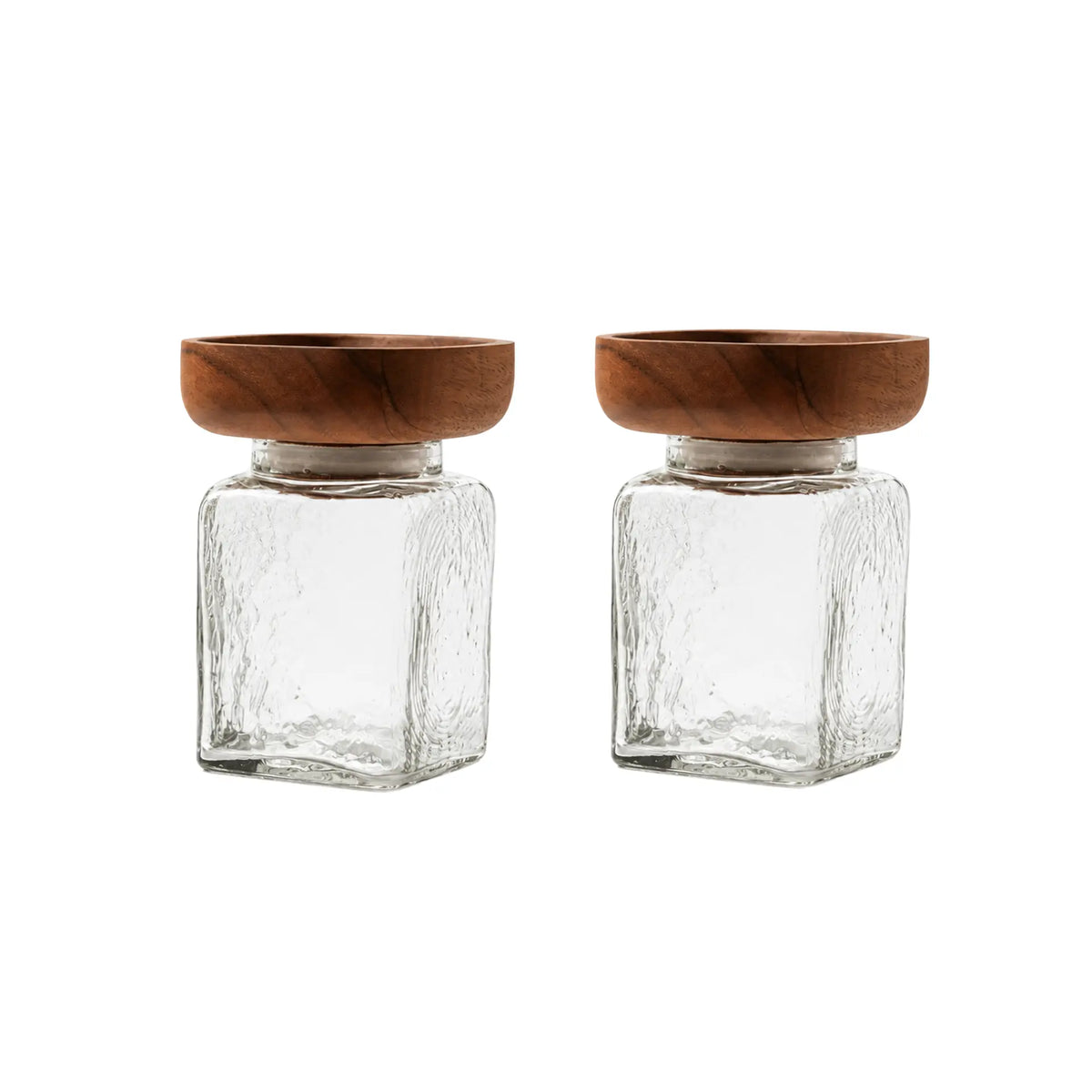 Square Glass Store & Serve Jar - Small Set of 2