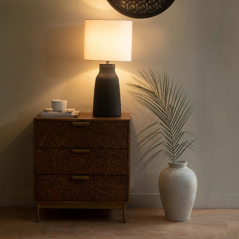 Kuro Terracotta Table Lamp W/Shade