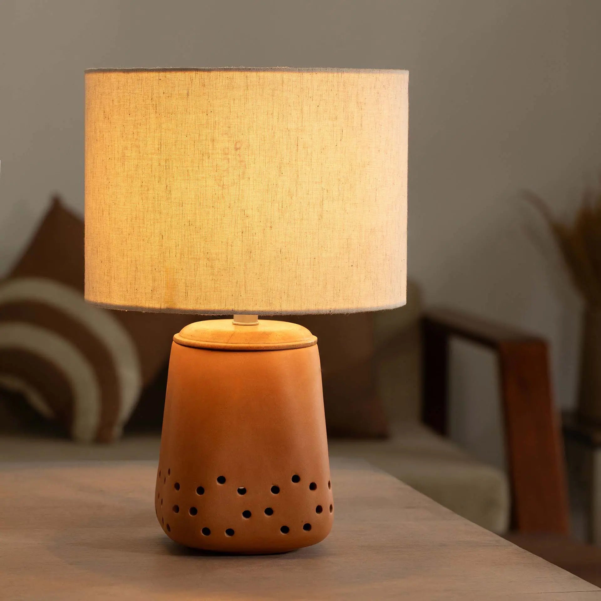 Dhara Terracotta Table Lamp With Shade