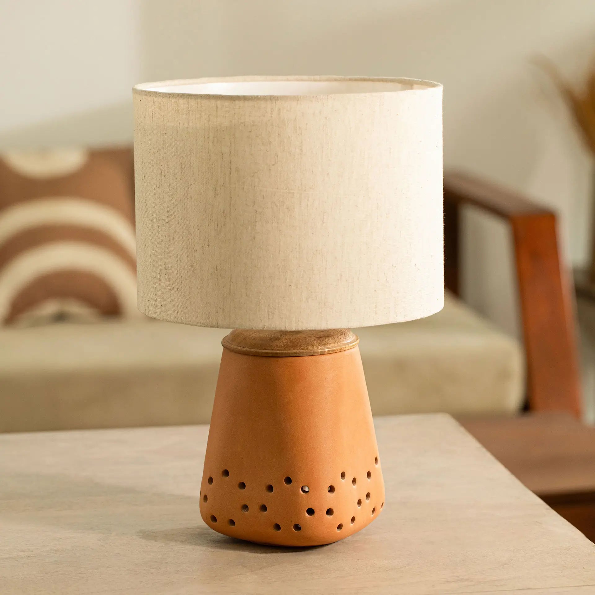 Dhara Terracotta Table Lamp With Shade