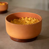 Terracotta Serving Bowl With Wooden Base- Large