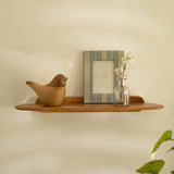 slim wooden wall shelf