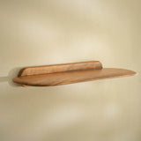 slim wooden wall shelf
