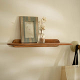 slim wooden wall shelf